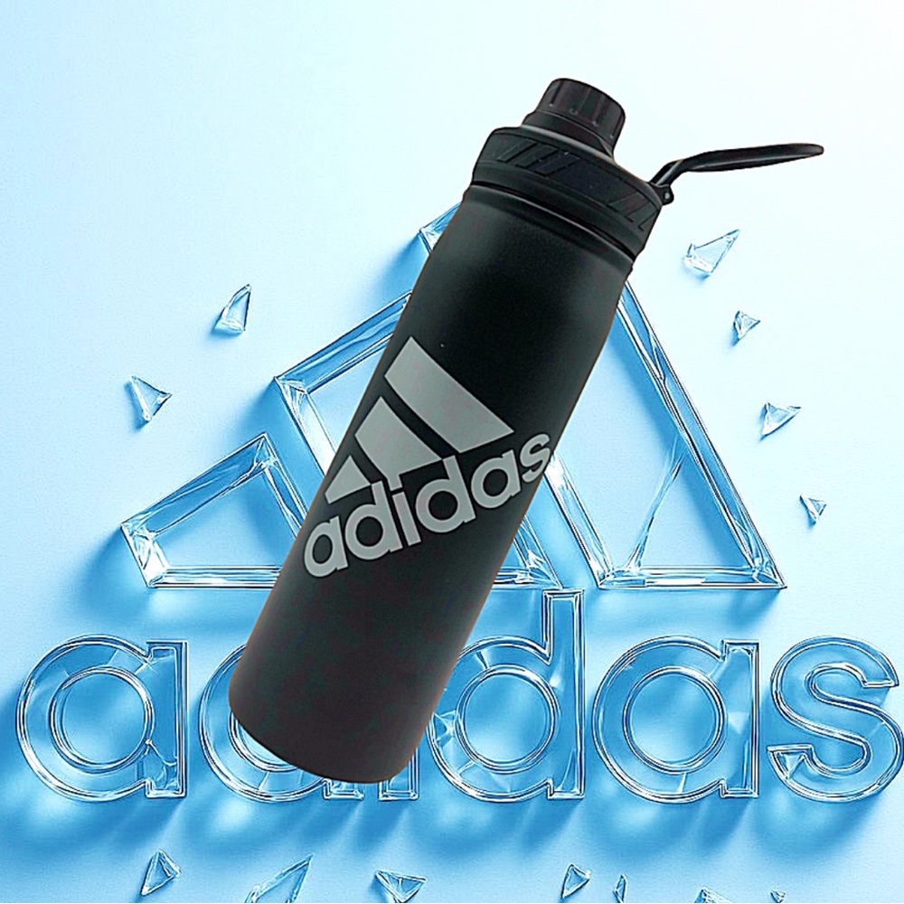 Adidas Matte Black Sports Bottle - Picture 2 of 6